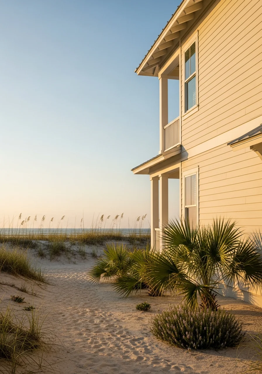 Flagler Beach residential property with beach access and coastal landscaping.